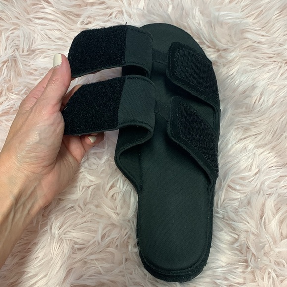 UGG Greer Black Suede Upper Velcro Slides - Picture 5 of 9